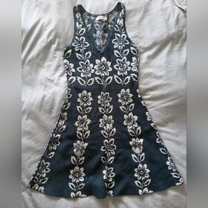 Abercrombie & Fitch soft knit v-neck Mini dress in marine, size XS.